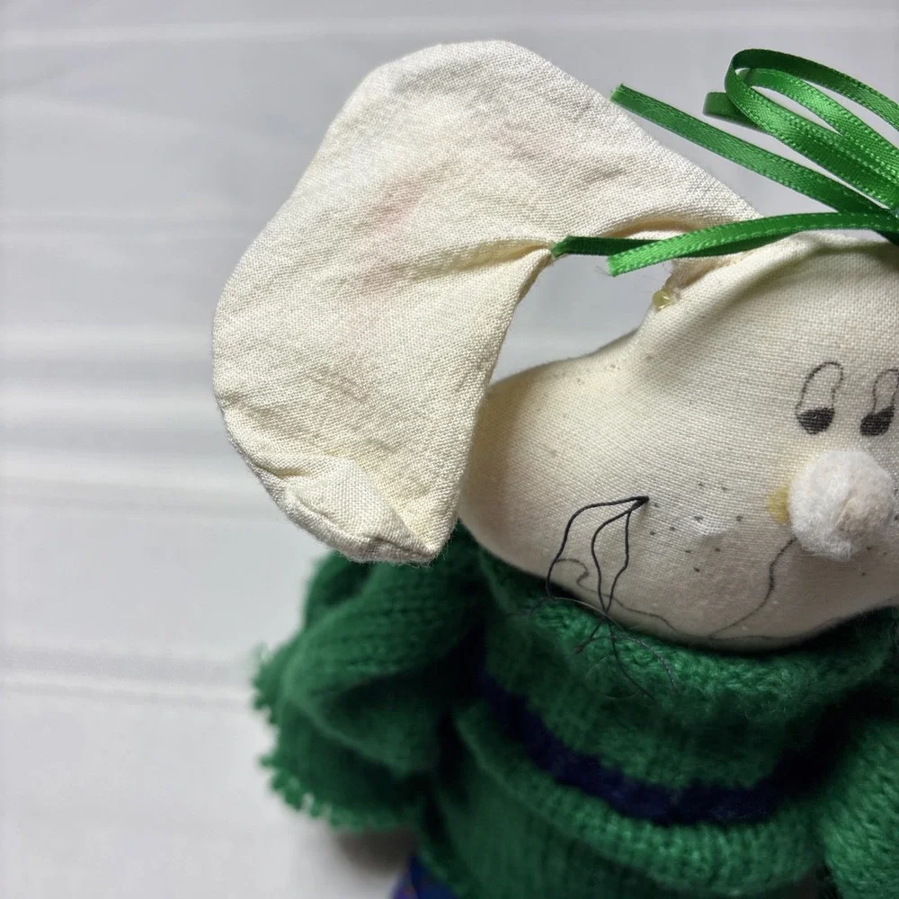 VTG Bunny Rabbit FOLK COUNTRY Primitive Handmade Art Shelf Sitter Hanging 25